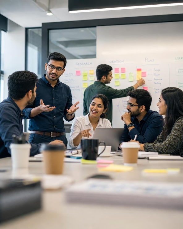 Professionals collaborating on people strategy